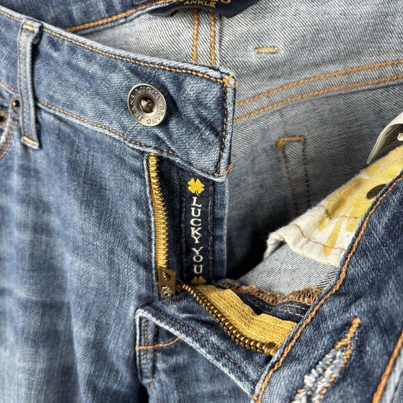 Lucky Brand Lola Boot Jeans Womens 2/26 Blue Medium Wash Denim Low Rise - Picture 7 of 16